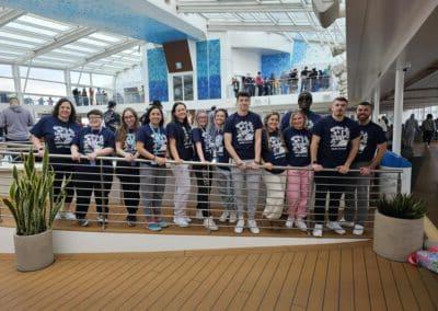 Public Health students on the deck of the ship