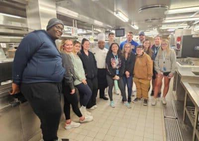 public health students in ship's kitchen